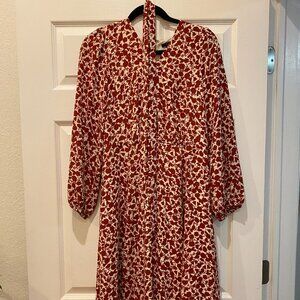 Burnt Orange Print Dress